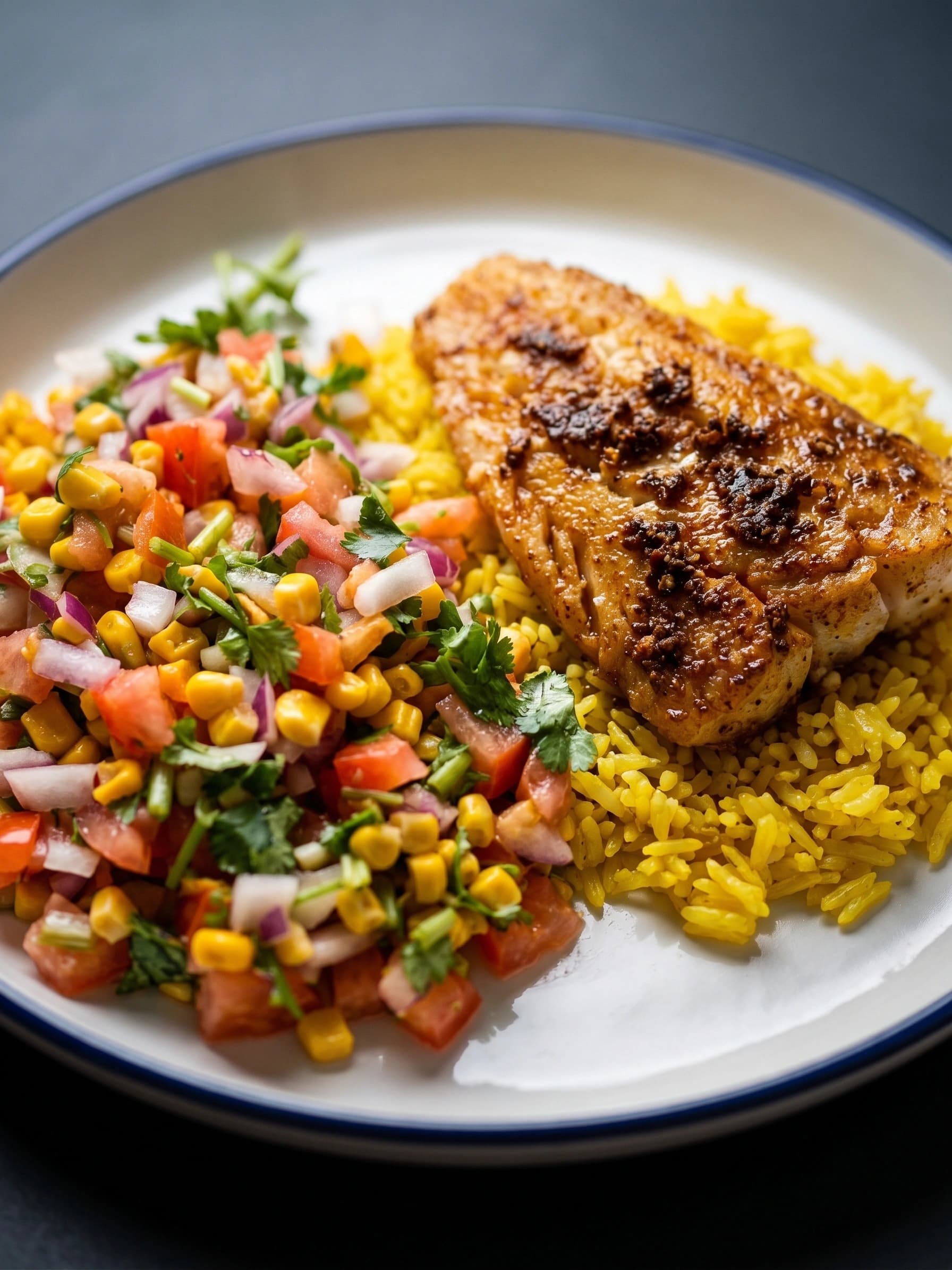 Baja Cod with Yellow Rice