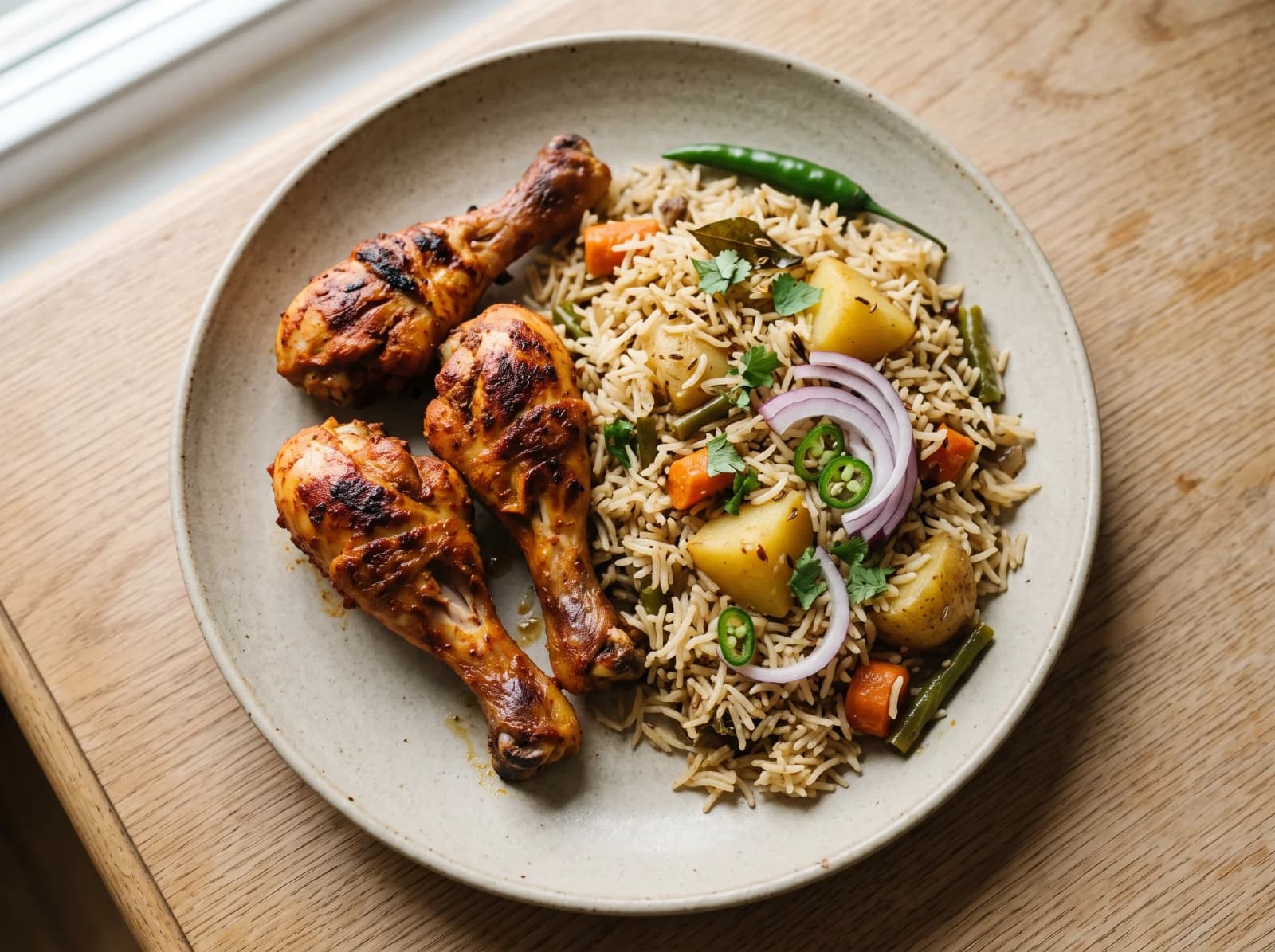 Tandoori Chicken and Biryani