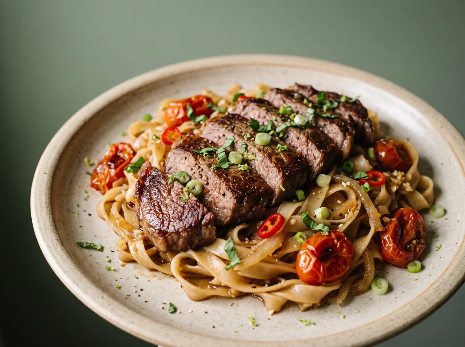 Seared Ribeye Rice Noodle Bowl