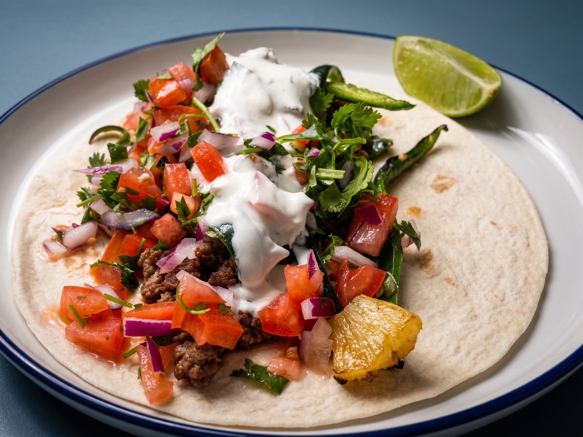 Pineapple Poblano Beef Tacos